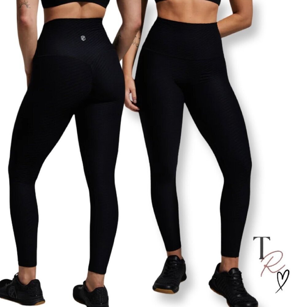 Born Primitive Paragon Textured Leggings Black Scrunch Butt Back Size M
